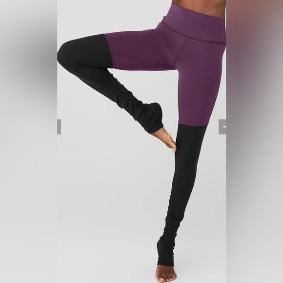 ALO Yoga Pants - Alo Yoga Airbrush High-Waist Highlight Goddess Leggings-Plum
